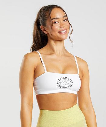 Staniki Sportowe Damskie Gymshark Legacy Bra Białe | PL 2835AHK